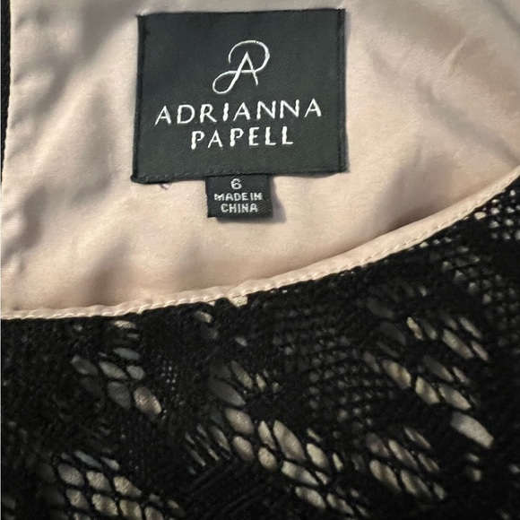 ADRIANNA PAPELL Black Lace Bodice Bodycon Sleeveless Dress Size 6 - Picture 8 of 9